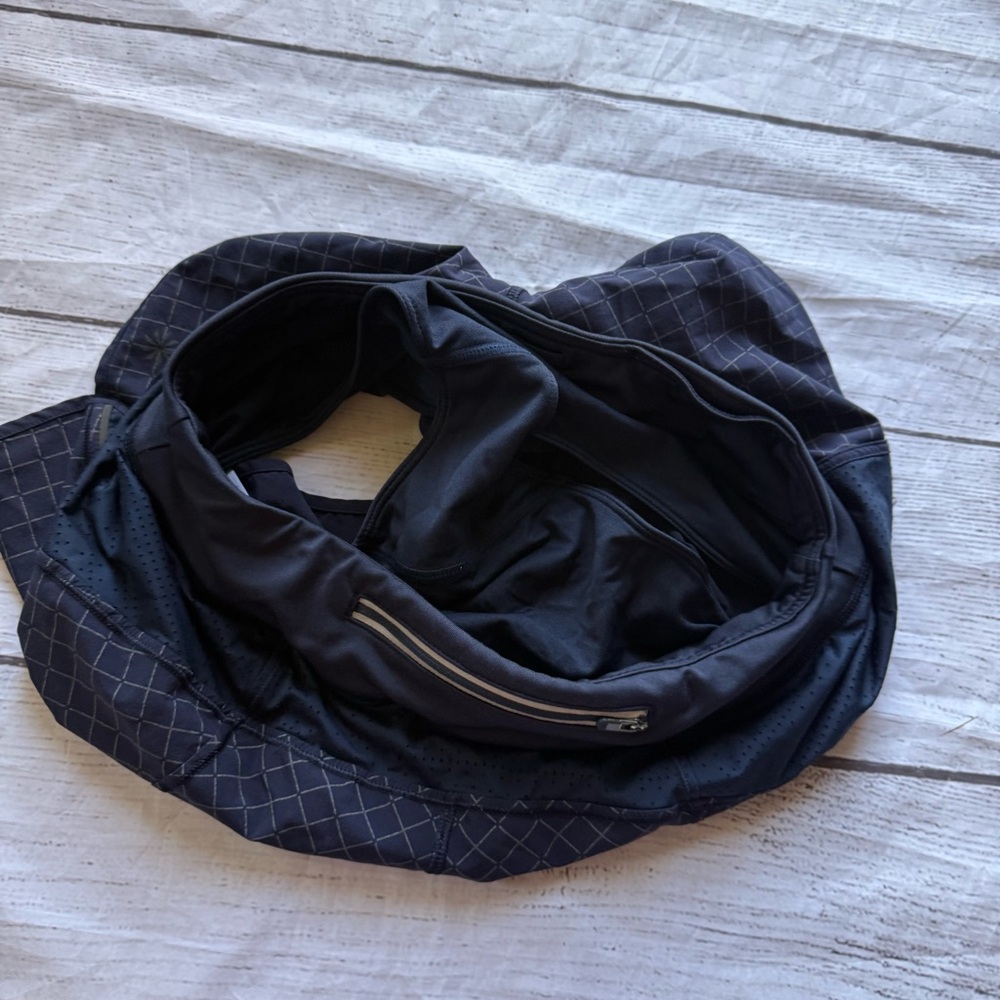 Athleta Size Small Navy Blue Diamond Track This Run Shorts Reflective - Picture 9 of 13